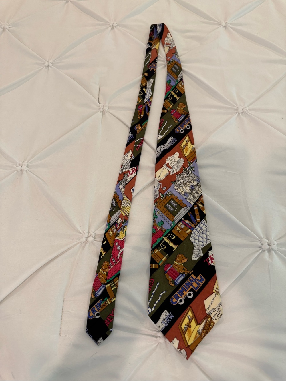 Vintage Nicole Miller Criminal Law Silk Tie Lawyer Legal Novelty